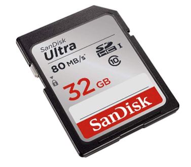 SanDisk Ultra 32GB Class 10 SDHC UHS-I Memory Card up to 80MB/s (SDSDUNC-032G-GN6IN)